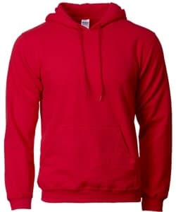 Asian Fit Adult Hooded Sweatshirt · Red · colour reference