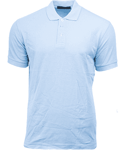 Soft-Touch Polo 220gsm · Sky · colour reference