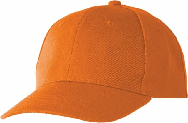 Baseball Cap Acrylic Twill 6 Panel · Orange · colour reference