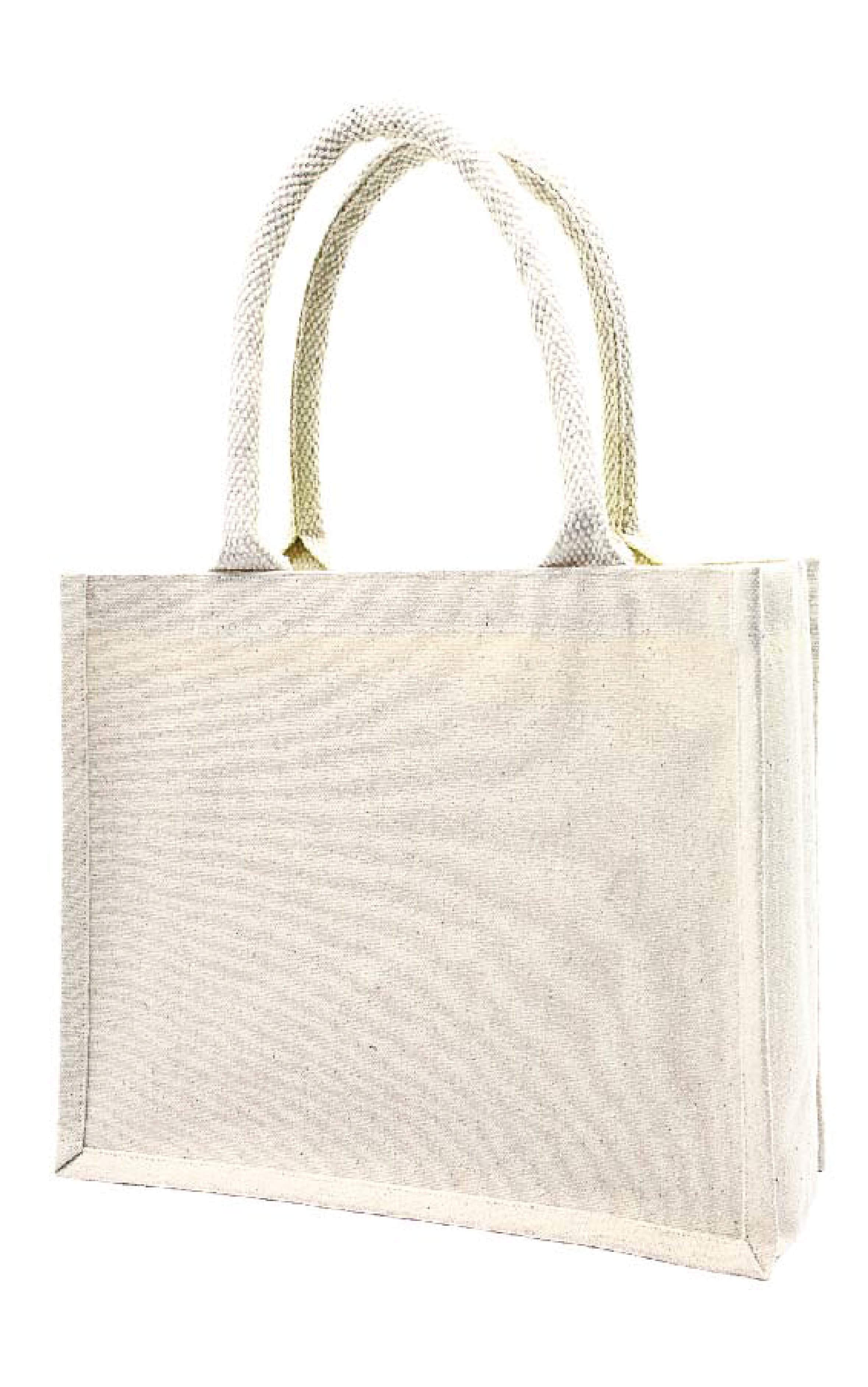 Two-Tone Laminated Canvas Shopping Tote · Product view