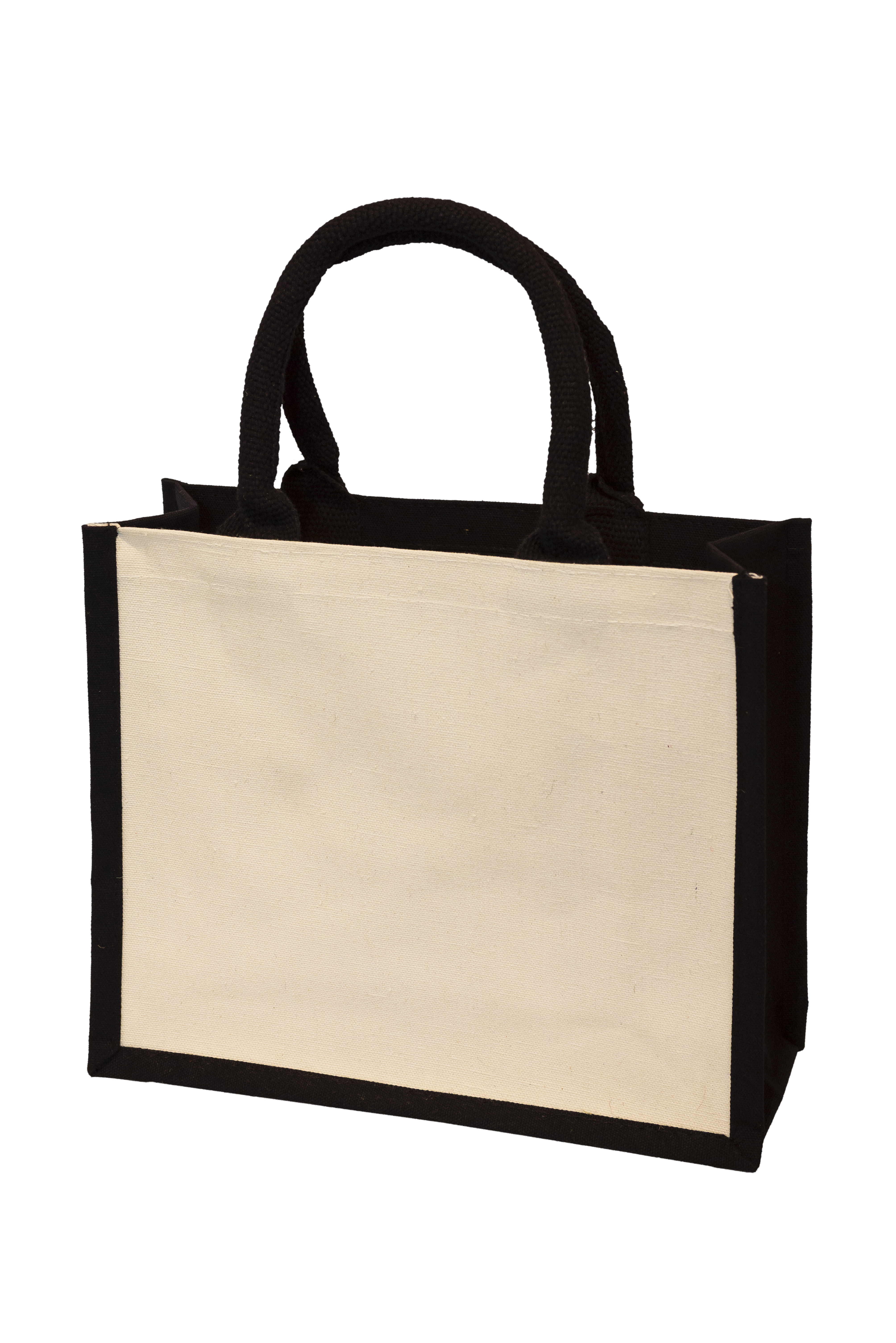 Two-Tone Laminated Canvas Shopping Tote · Product view