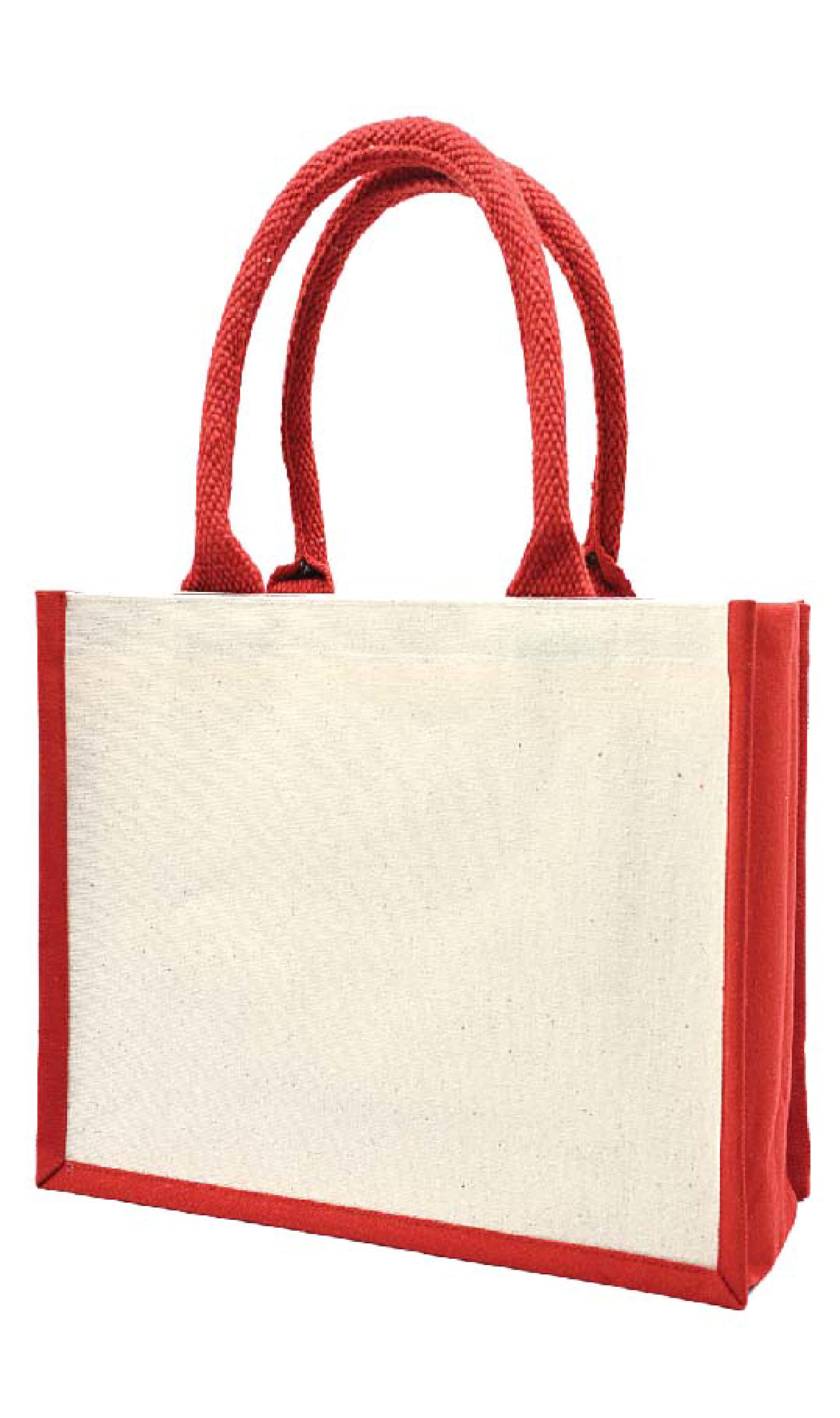 Two-Tone Laminated Canvas Shopping Tote · Product view