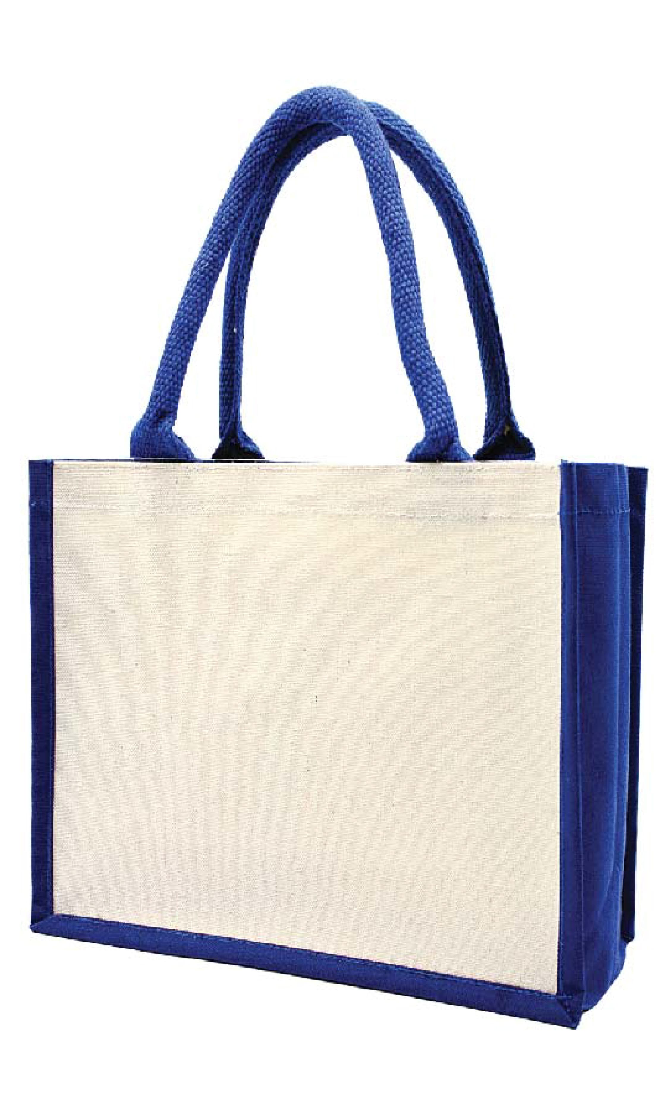 Two-Tone Laminated Canvas Shopping Tote · Product view