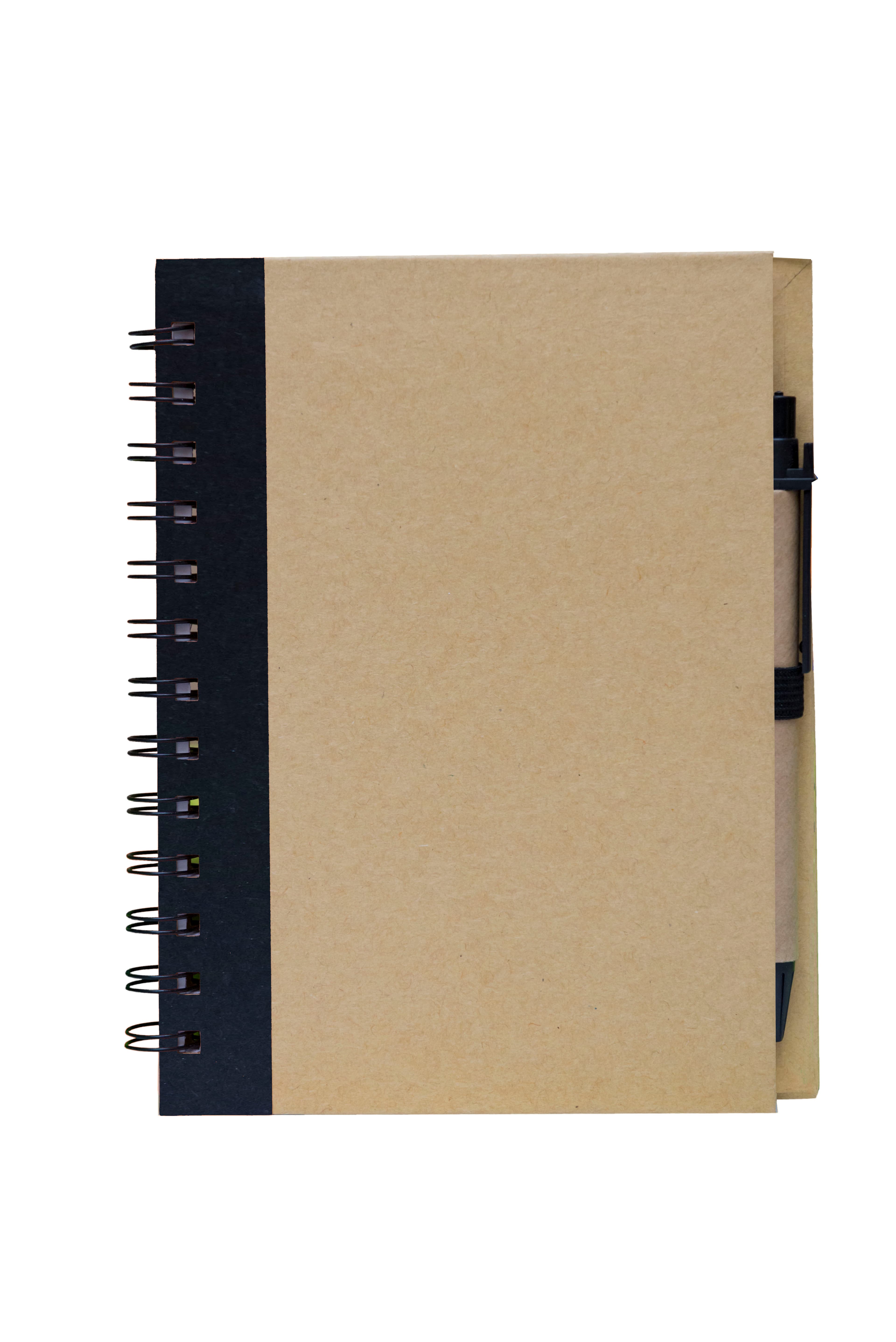 Copper Kraft Cover Spiral Notebook With Pen · Product view