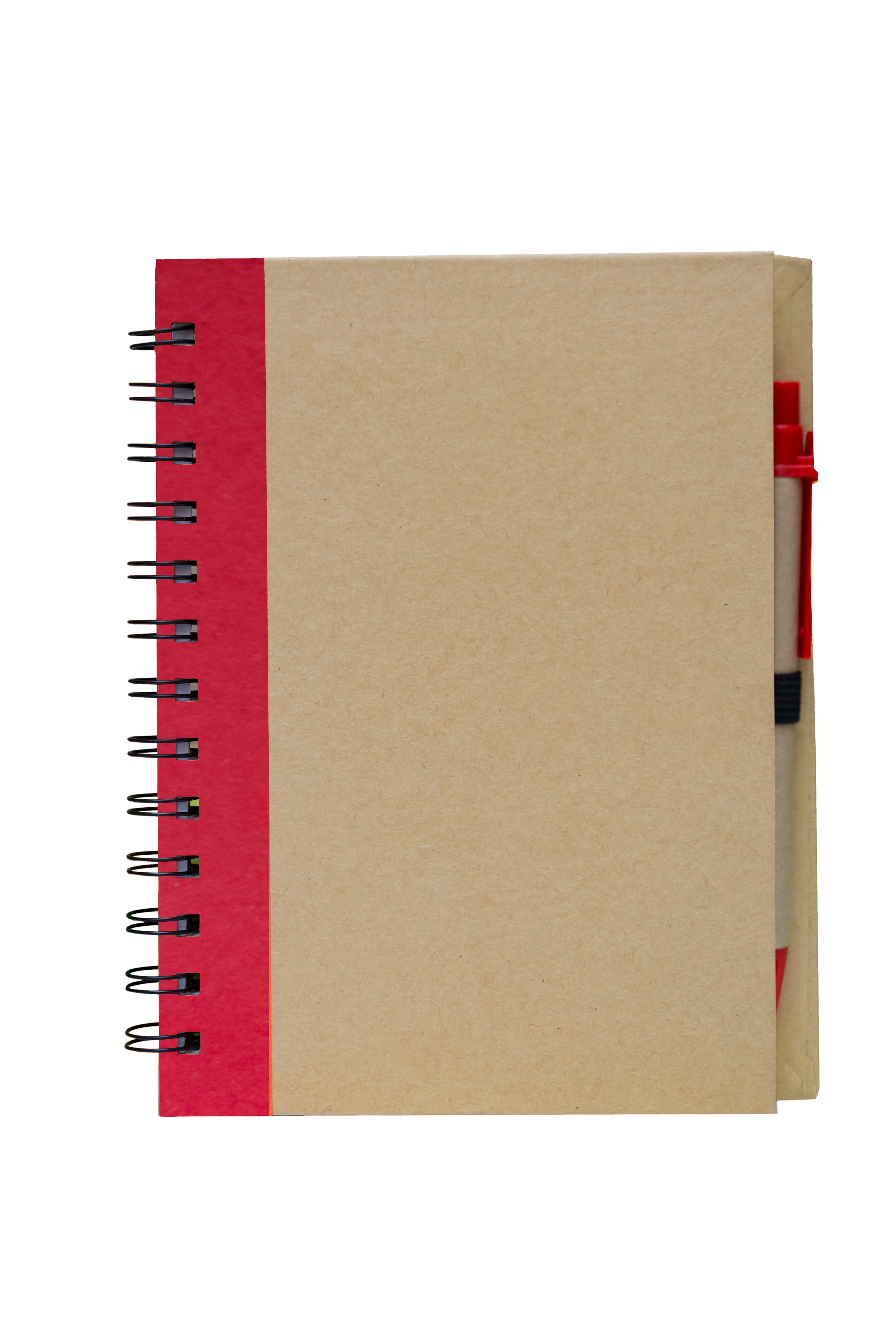 Copper Kraft Cover Spiral Notebook With Pen · Product view