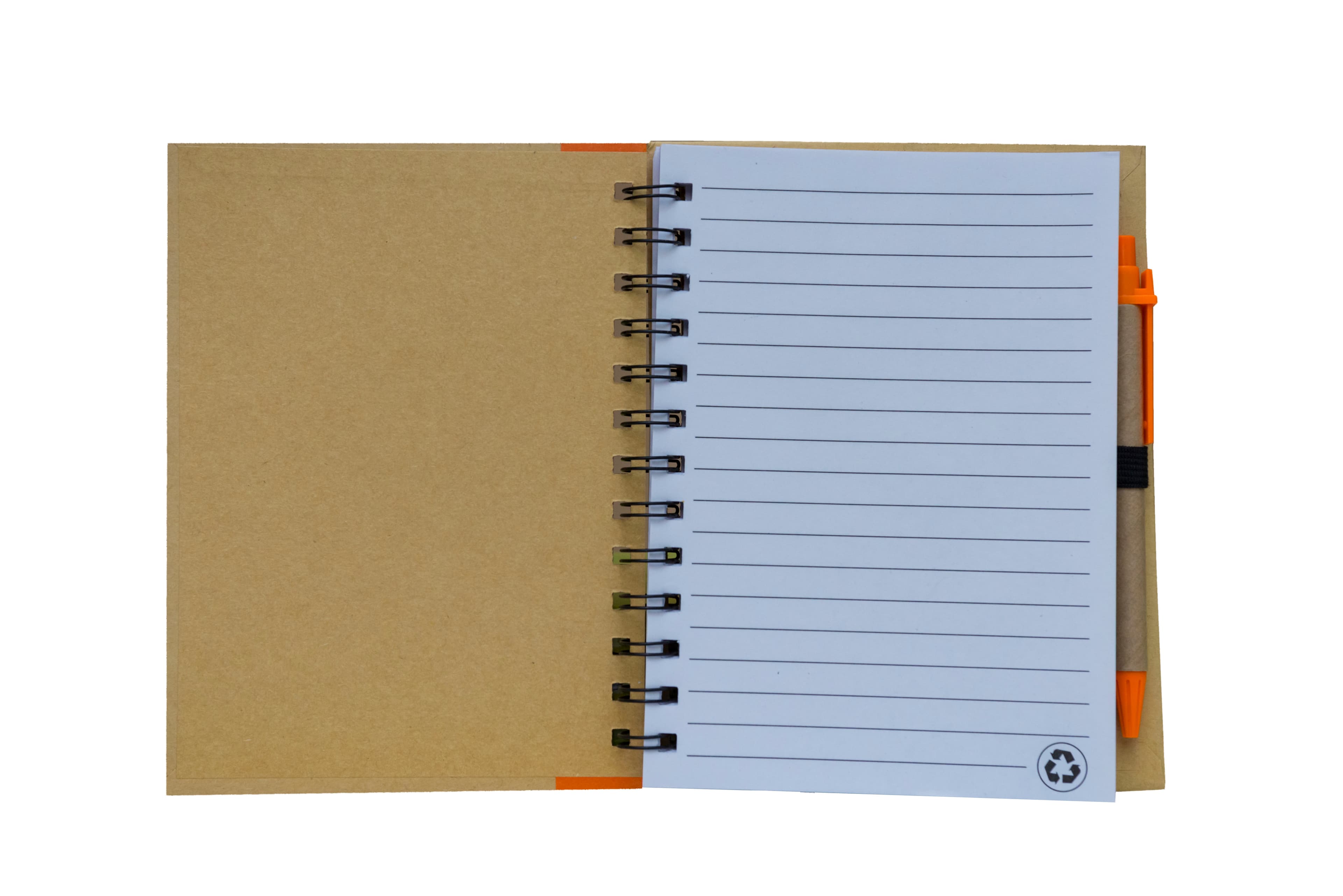 Copper Kraft Cover Spiral Notebook With Pen · Product view