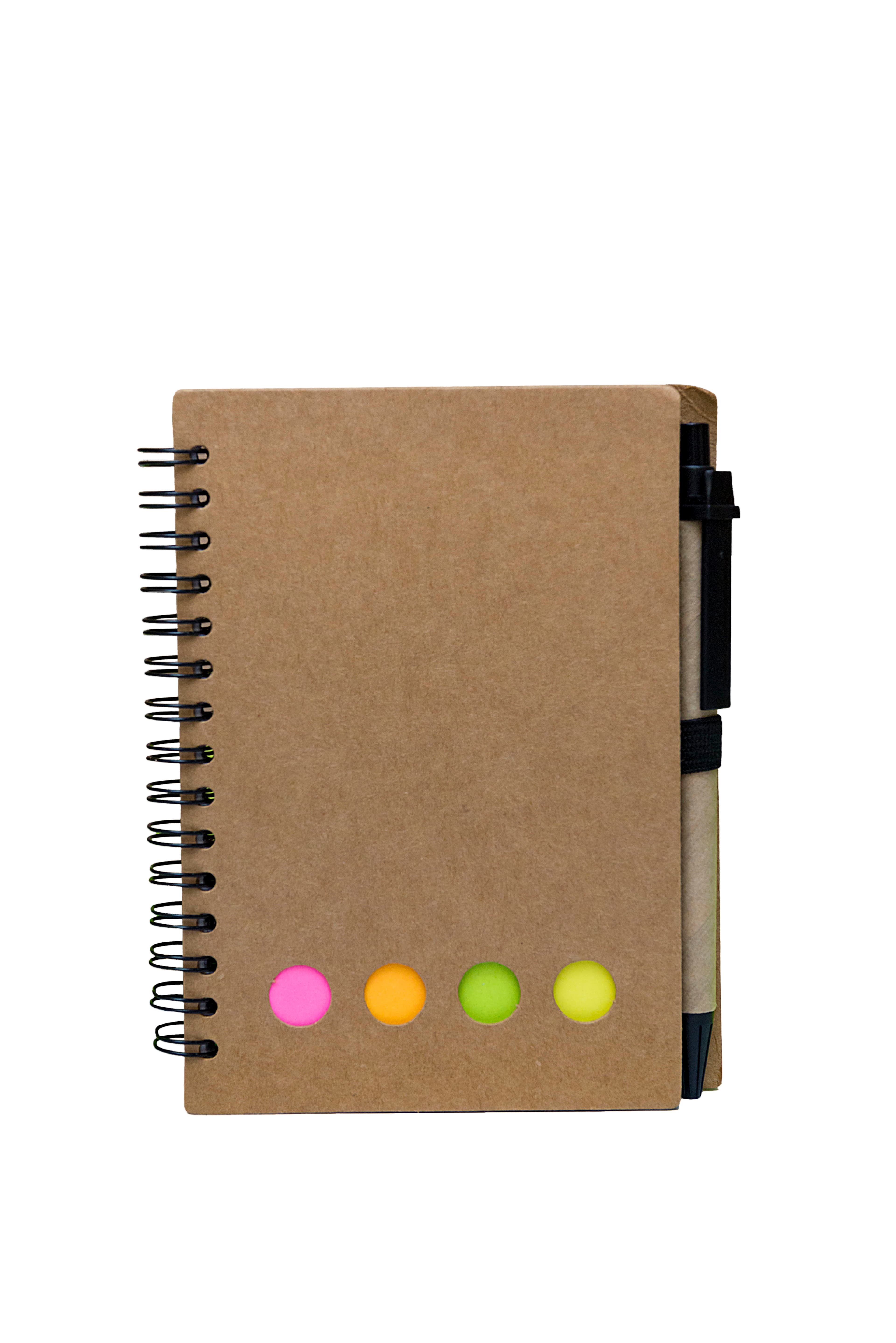 Recycled Cover Spiral Notebook with Pen · Product view