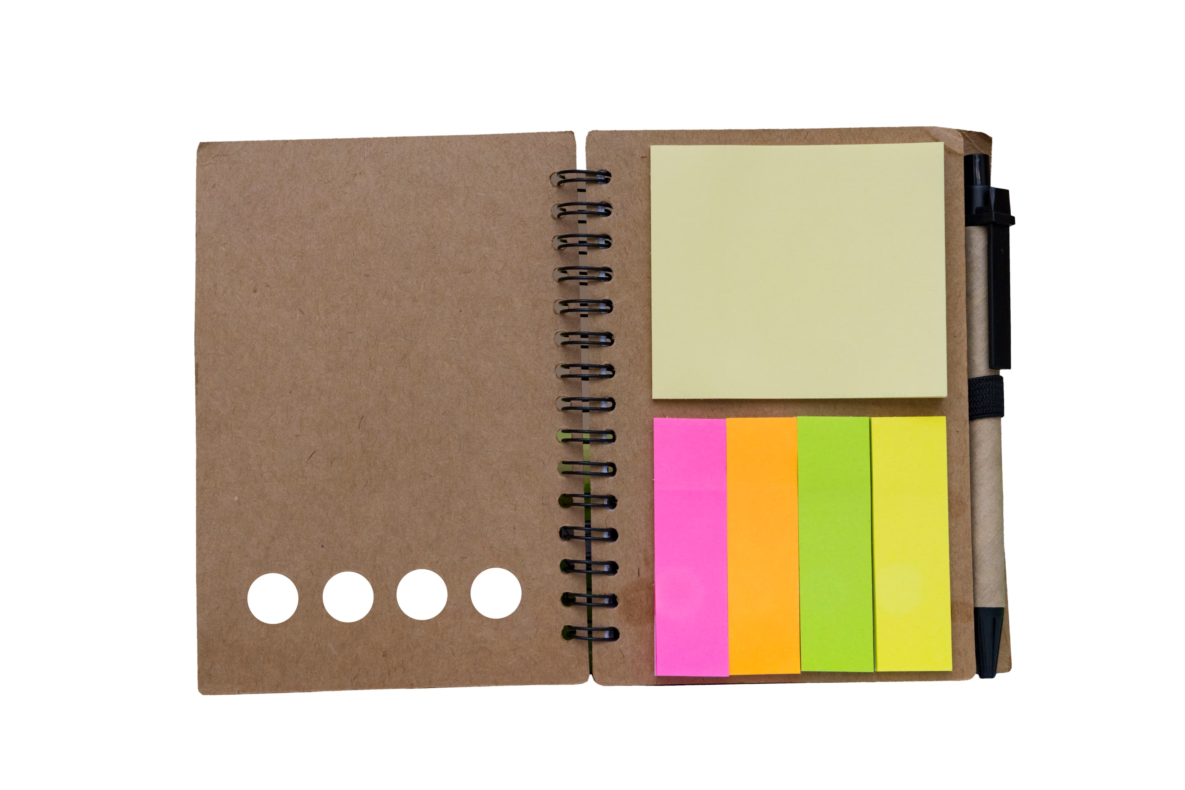 Recycled Cover Spiral Notebook with Pen · Product view