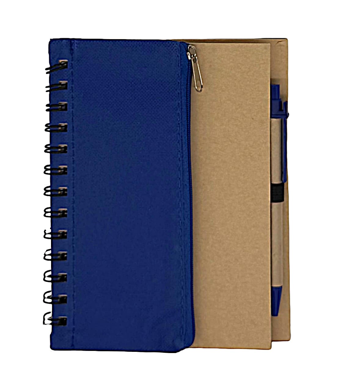 Kraft Cover Notepad with Non-Woven Zip Pouch and Pen · Product view