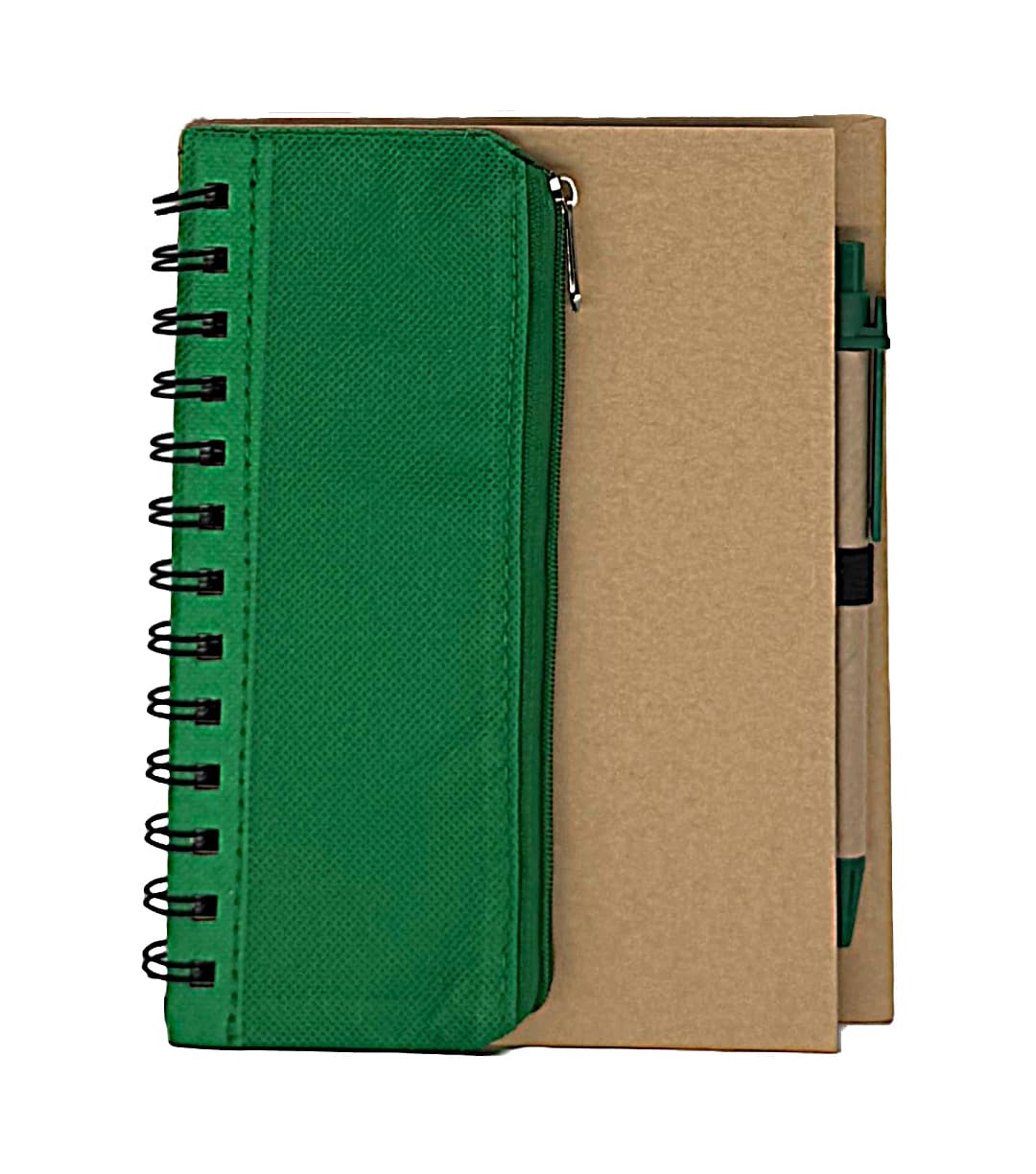 Kraft Cover Notepad with Non-Woven Zip Pouch and Pen · Product view
