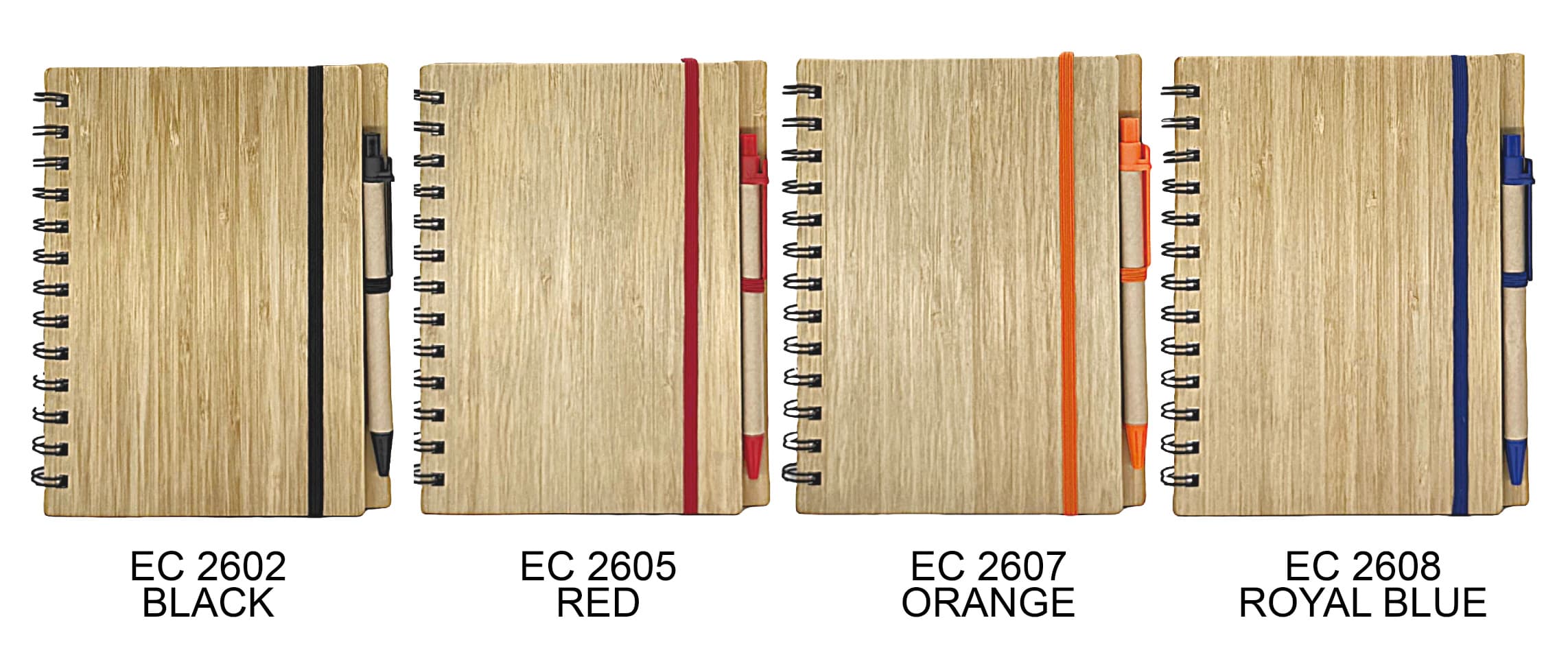 Bamboo Spiral Notebook with Pen · Product view