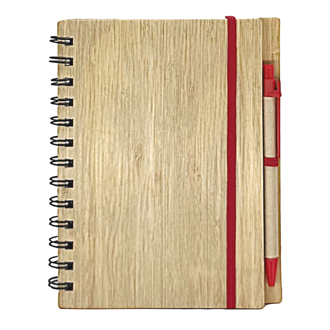 Bamboo Spiral Notebook with Pen · Product view