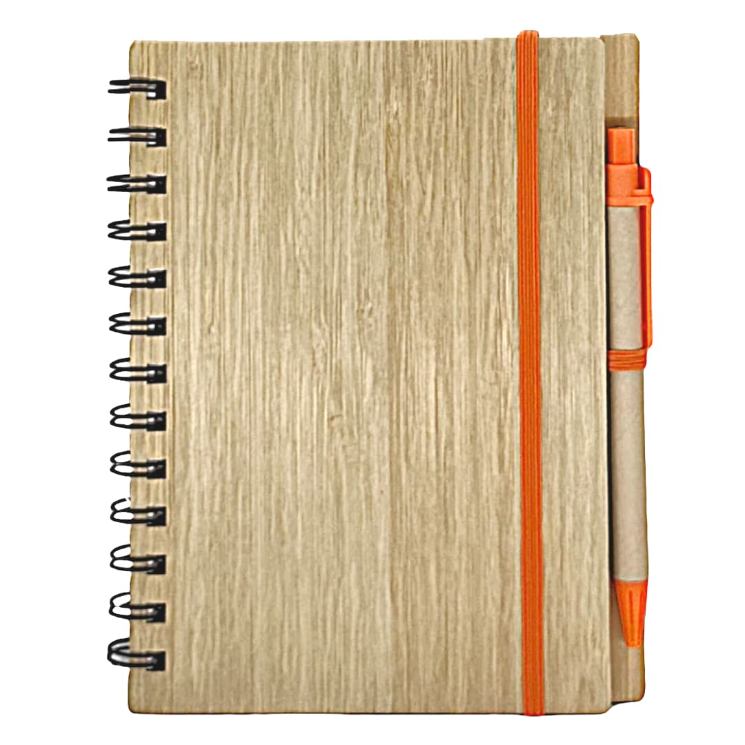 Bamboo Spiral Notebook with Pen · Product view