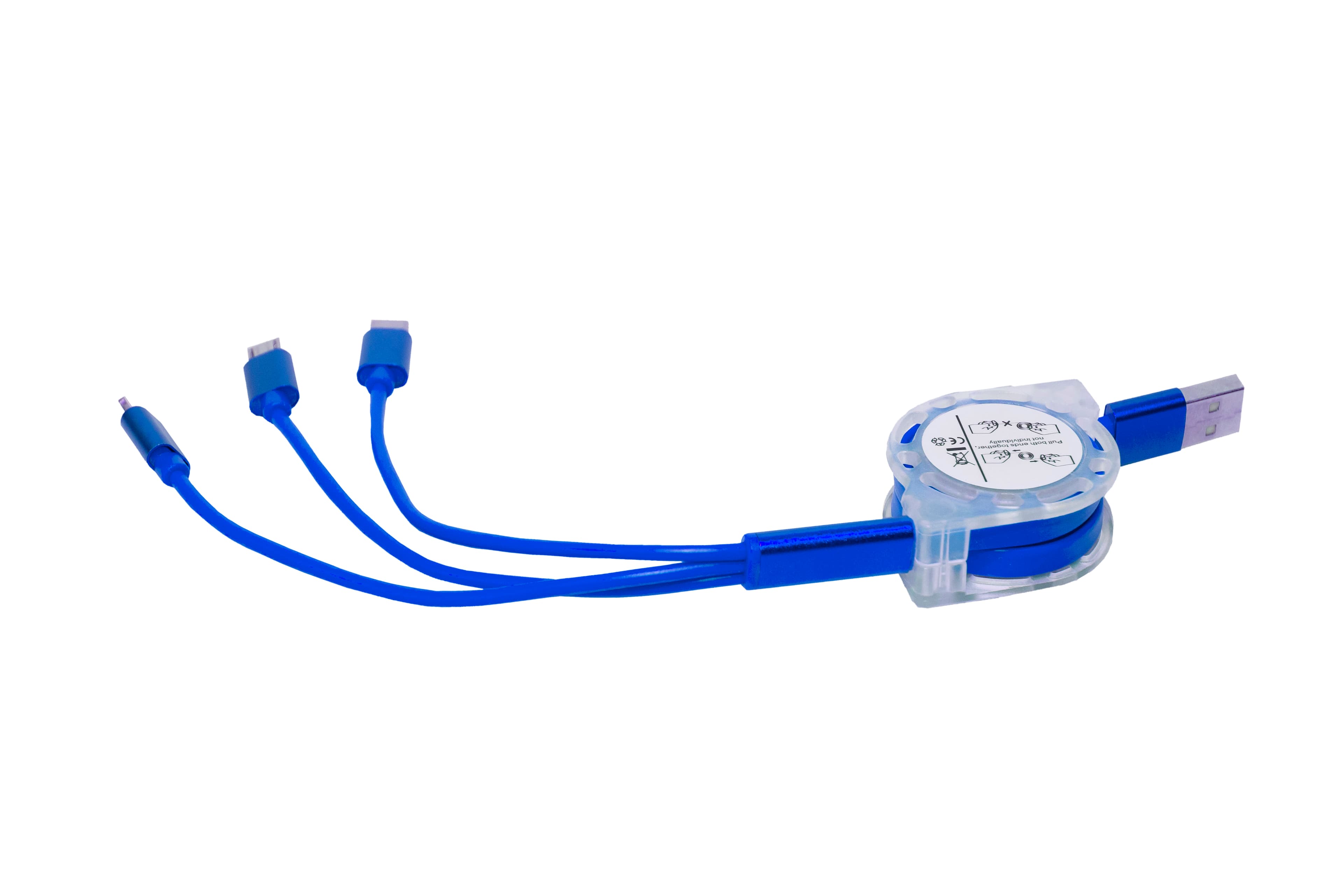 100cm Retractable 3 in 1 USB Cable · Product view