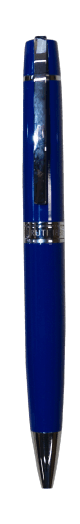 Chrome-Trim Black Barrel Ballpoint Pen · Product view
