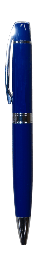 Chrome-Trim Black Barrel Ballpoint Pen · Product view
