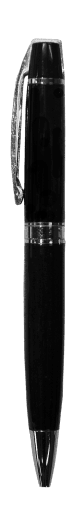 Chrome-Trim Black Barrel Ballpoint Pen · Product view