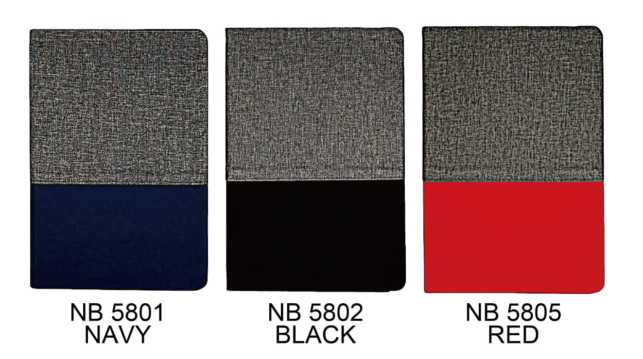 Two-Tone Fabric & PU A5 Notebook · Product view