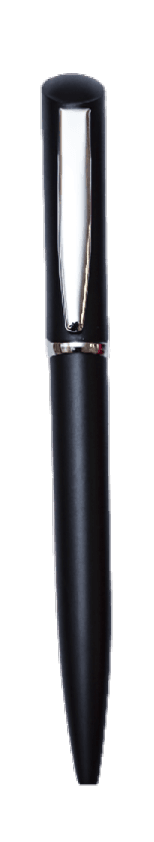 Matte Black Metal-Clip Capped Ballpoint Pen · Product view