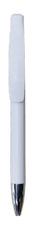 Gloss White Ballpoint Pen with Chrome Tip · Product view
