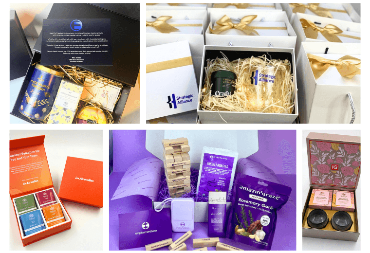 Smilie team preparing and packing corporate gift boxes