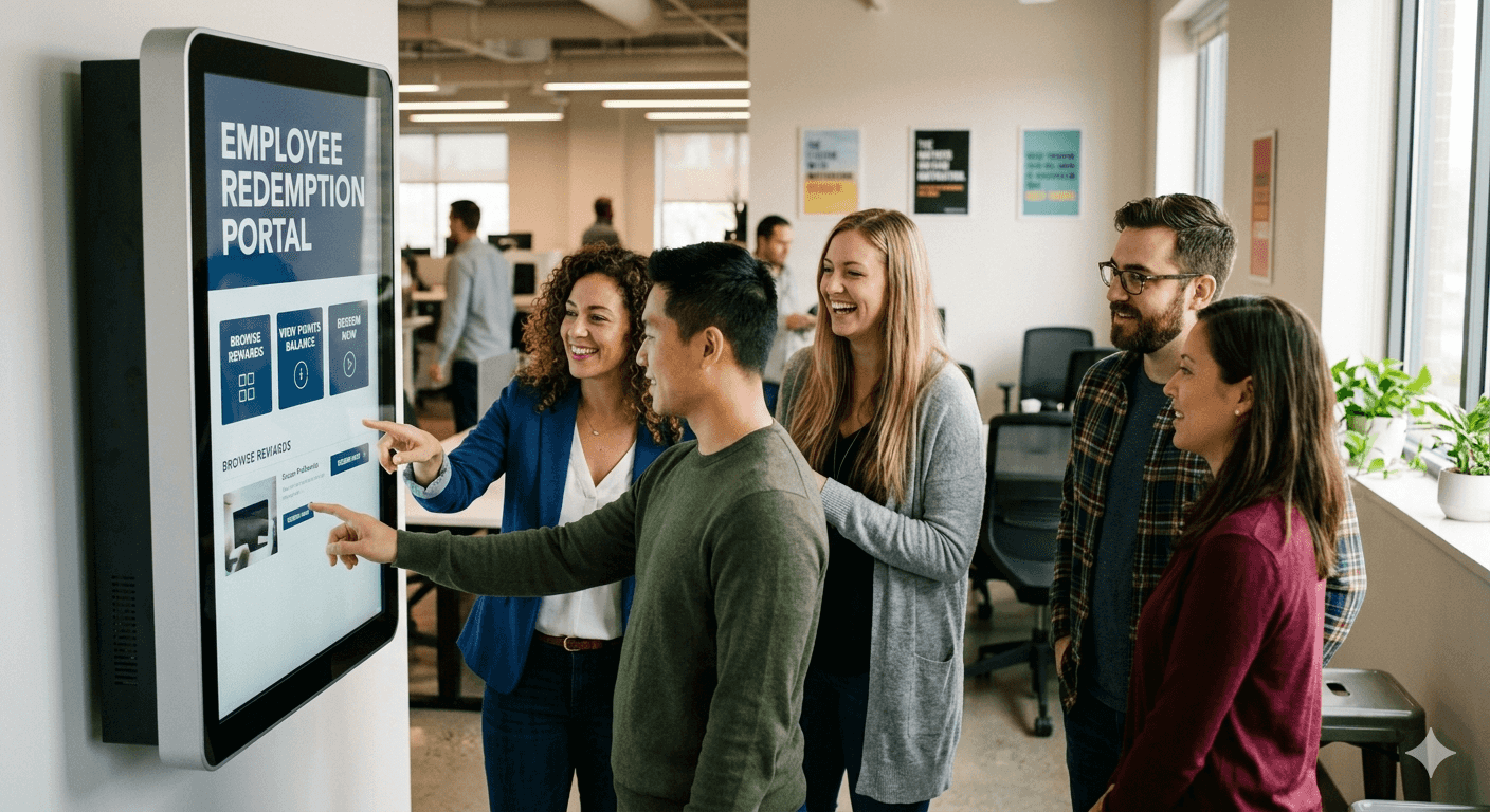 Employee using the Smilie swag management portal