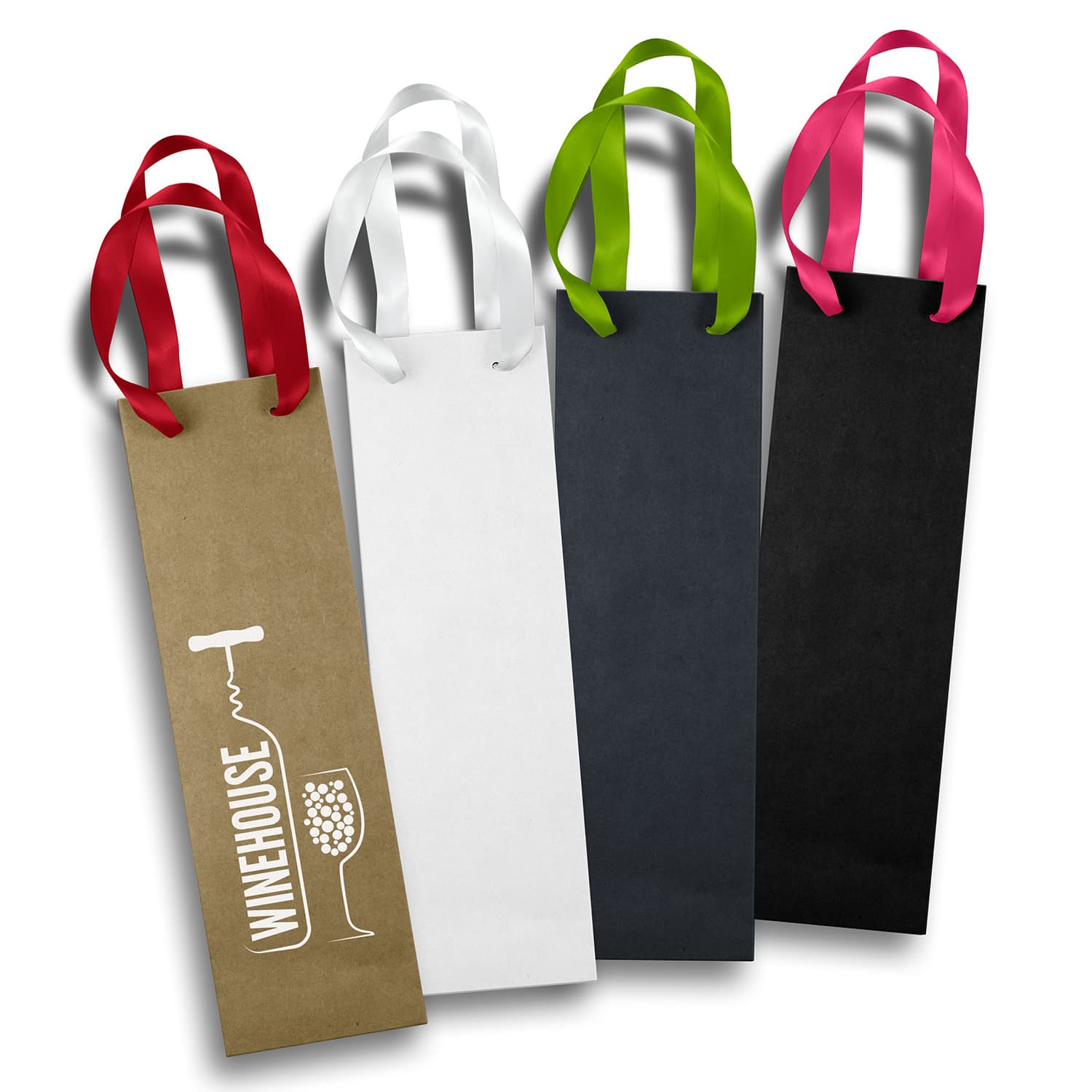 Wine Ribbon Handle Paper Bag · Product view
