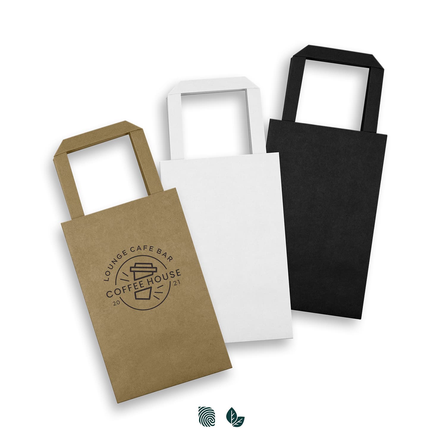 Small Flat Handle Paper Bag Portrait · Product view