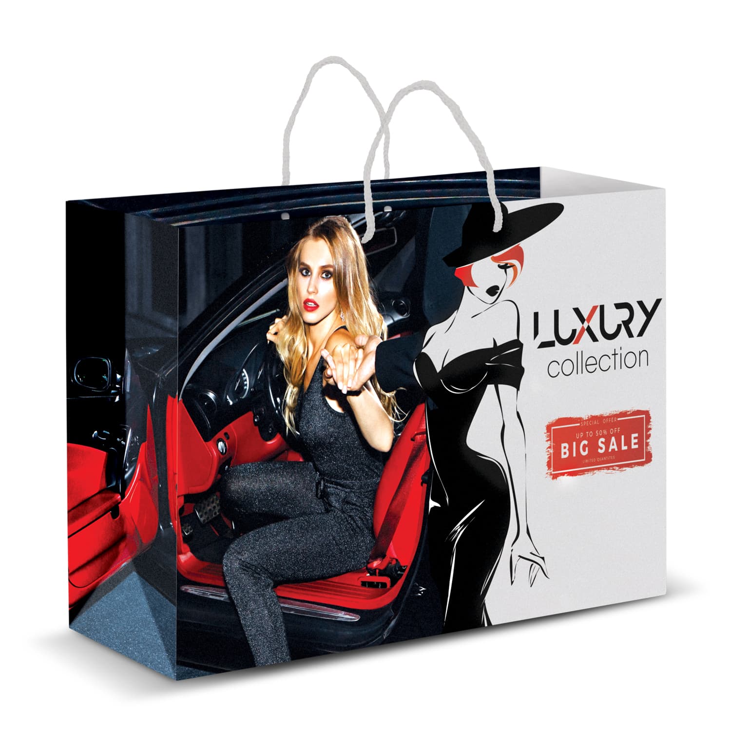 Extra Large Laminated Paper Carry Bag Full Colour · Product view
