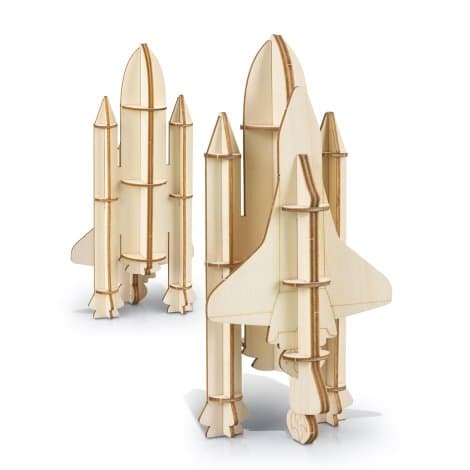 BRANDCRAFT Rocket Ship Wooden Model · Natural · product view
