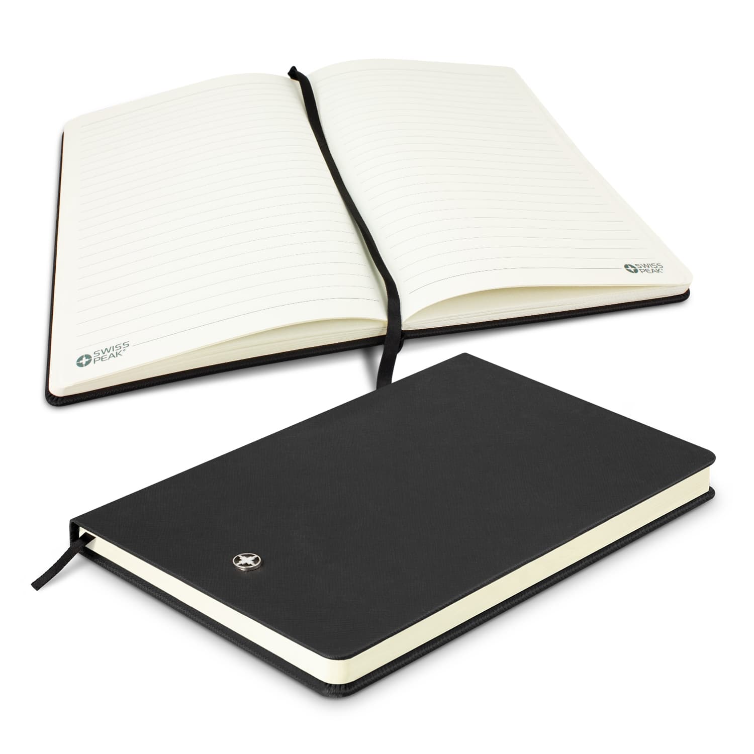 Swiss Peak Heritage A5 Notebook · Black · front