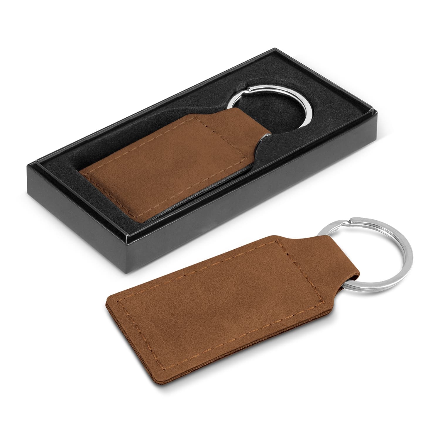 Ashton Key Ring · Tan Brown · front
