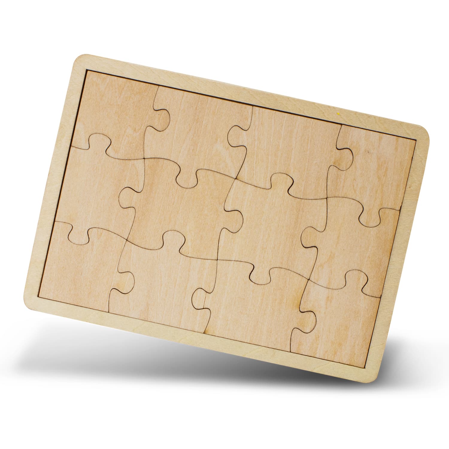 Wooden 12 Piece Puzzle · Natural · front