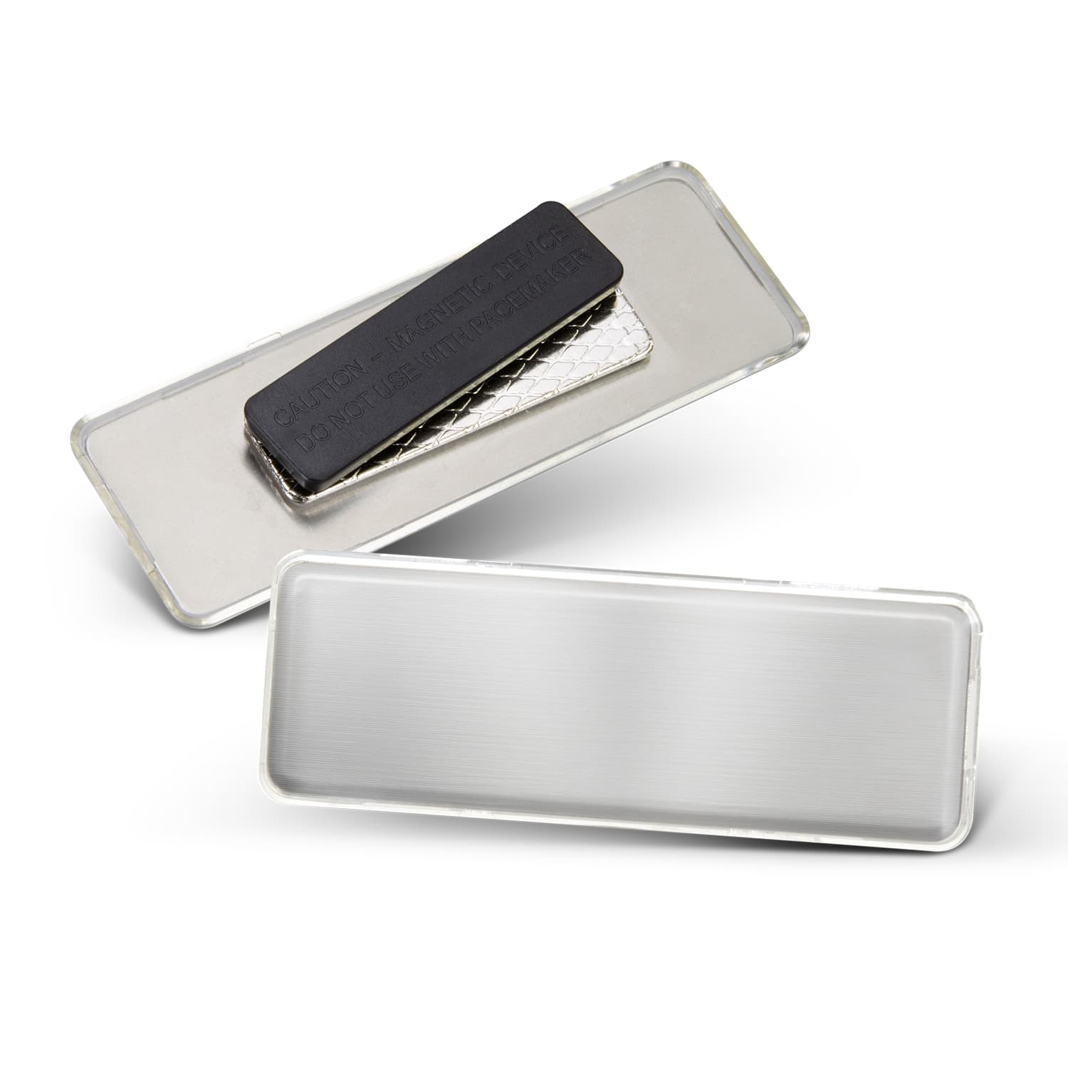 Metal Name Badge · Silver · front